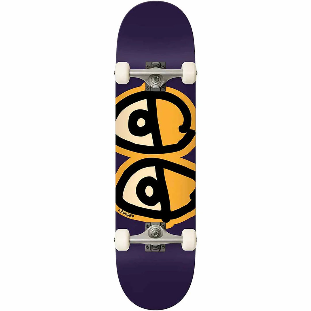 Krooked Glow Eyes Purple Complete Skateboard 8.25"
