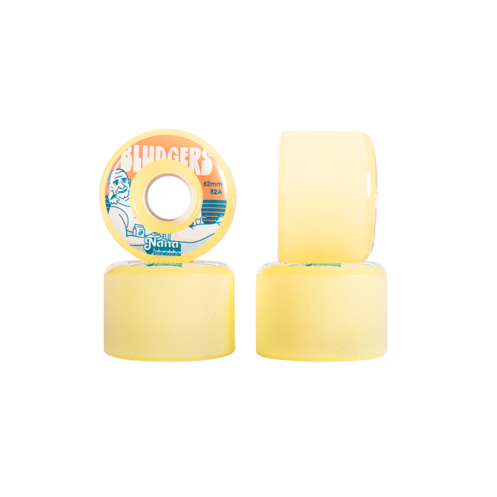 NANA Bludgers 69mm cruiser wheels in Dehydrated Yellow, set of 4