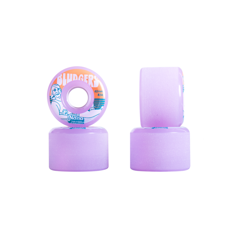 NANA Bludgers 69mm cruiser wheels in Lavender Rinse, set of 4