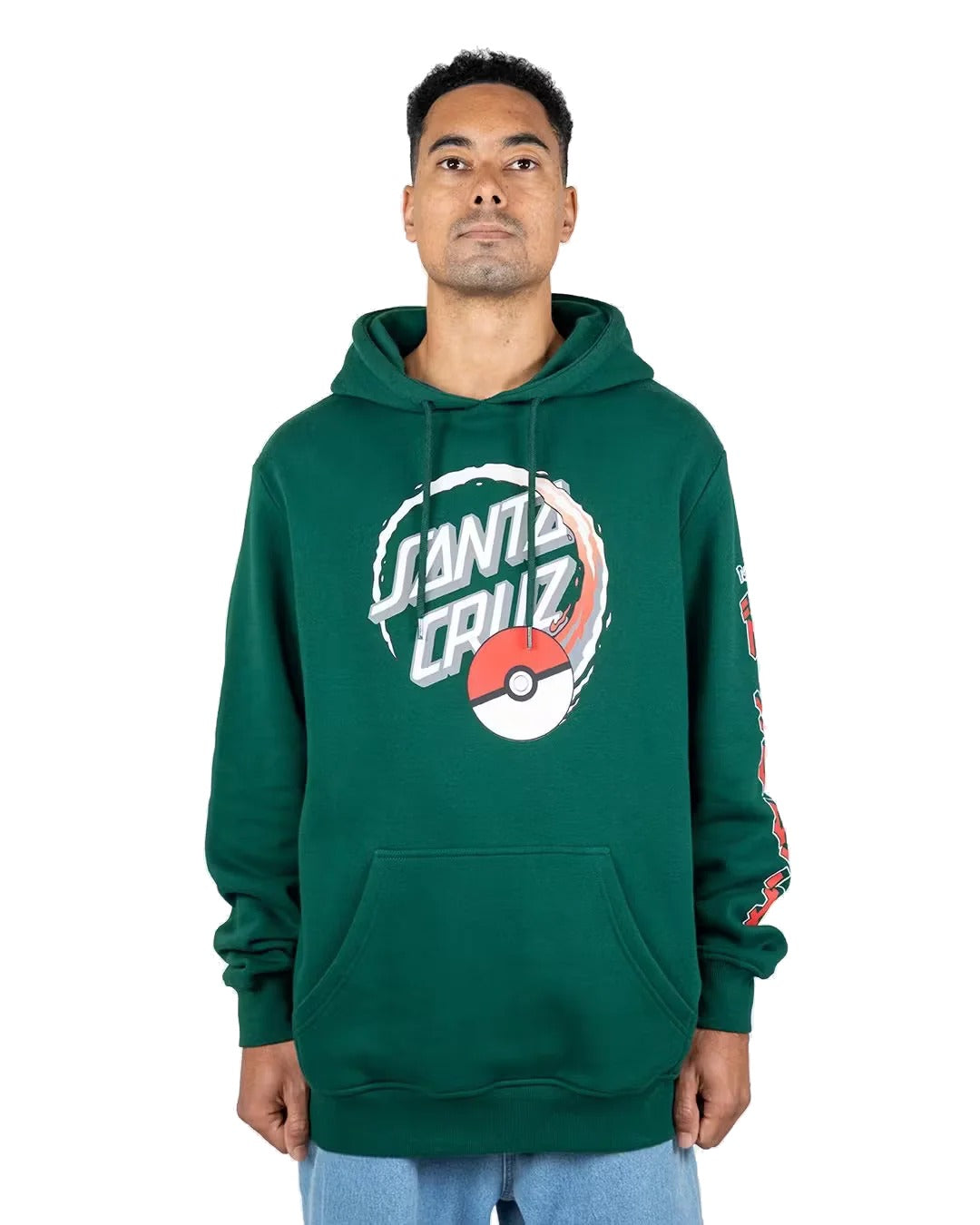 Pokemon Pikachu Poke Ball Dot Santa Cruz mens pullover hoodie, alpine green