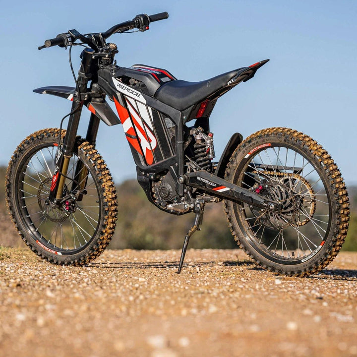 Rerode R1 electric dirt bike on a dirt track