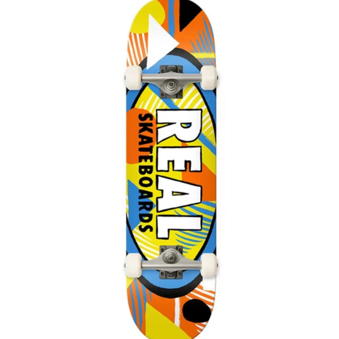 Real Hatched Oval Mini Complete Skateboard 7.3"