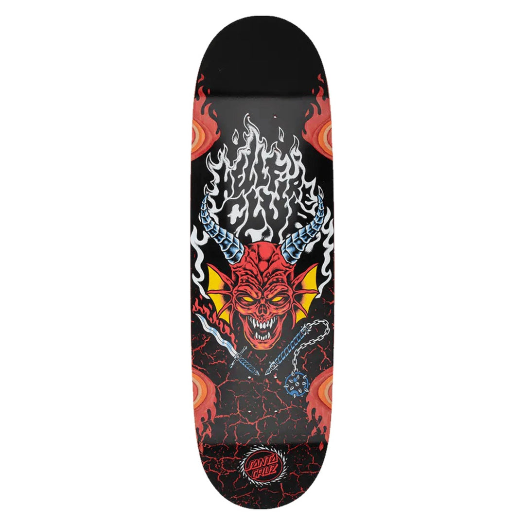 Santa Cruz x Stranger Things Hellfire Club Flames 9.0 skateboard deck