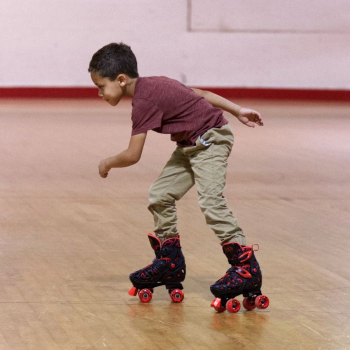 Rds Trac Star Skate Boys Black Red Adjustable Roller Skates