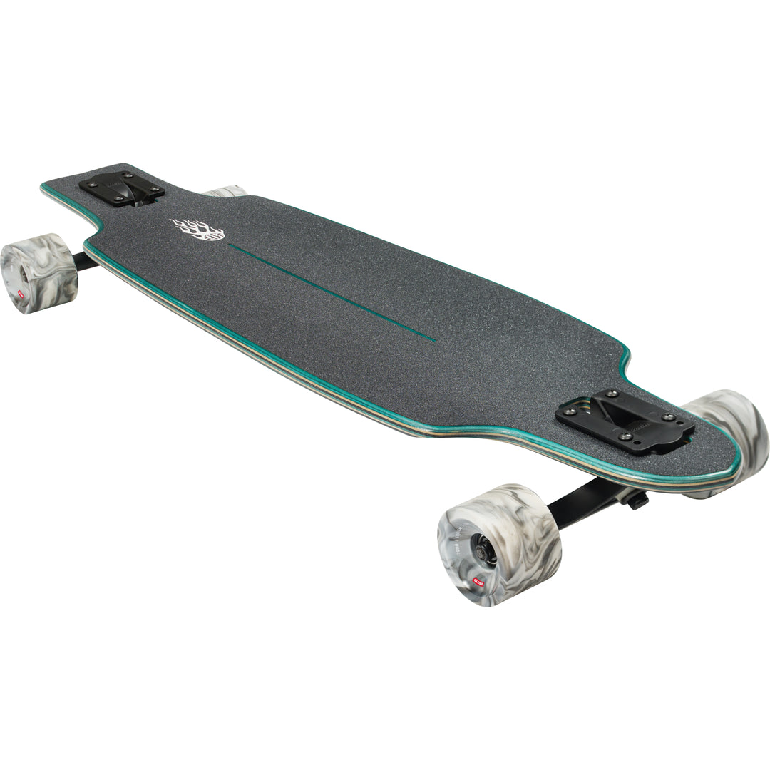 GLOBE PROWLER GREEN FLAMES MID LONGBOARD | 34"