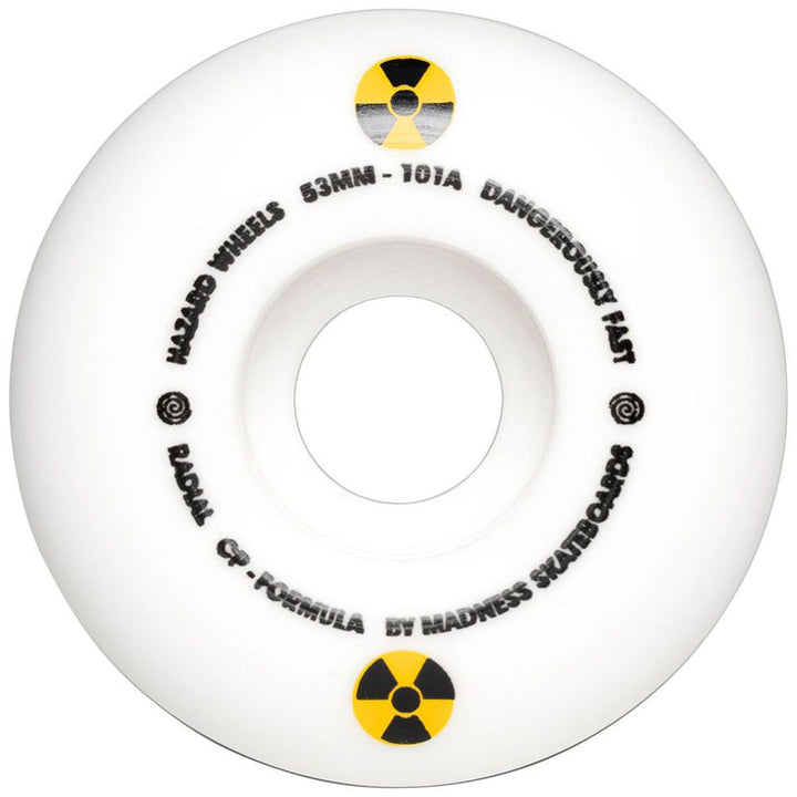 Hazard Swirl CP Radial 101A White Skateboard Wheels
