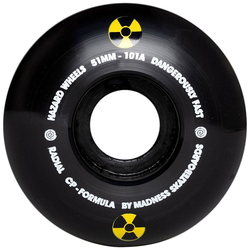 Hazard Swirl CP Radial 101A Black 51mm Skateboard Wheels
