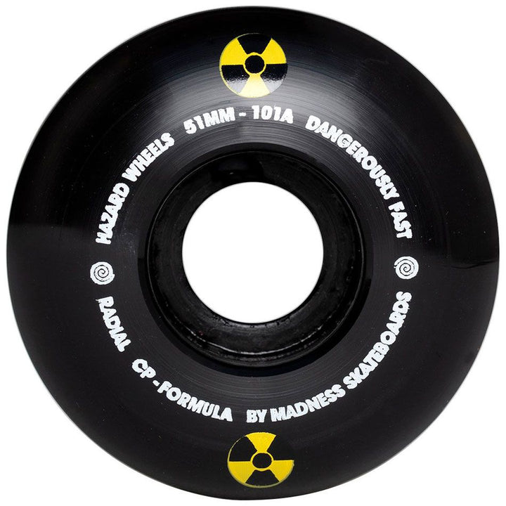 Hazard Swirl CP Radial 101A Black 51mm Skateboard Wheels