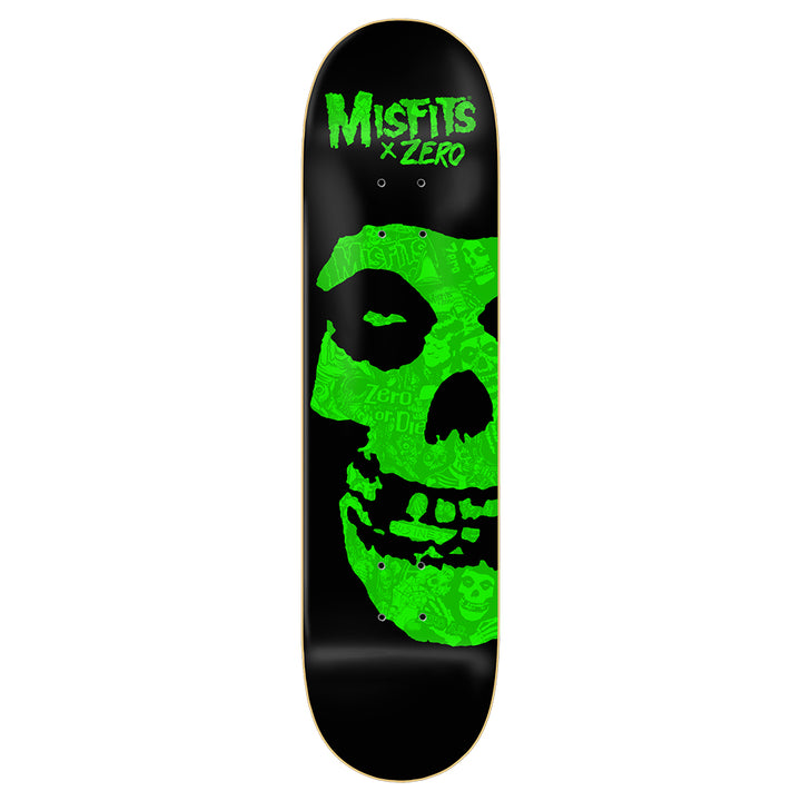 Zero Misfits Fiend Skull Green  8.375" Skateboard Deck