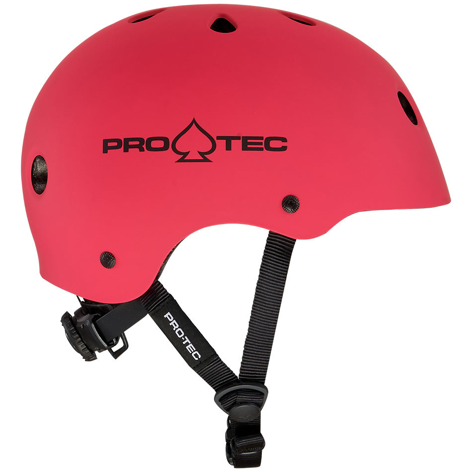 Matte Pink Protec youth skate helmet side view