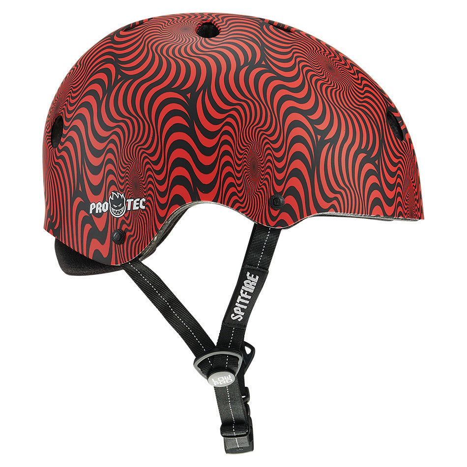 Protec Low Pro Certified Spitfire Red Swirl Helmet