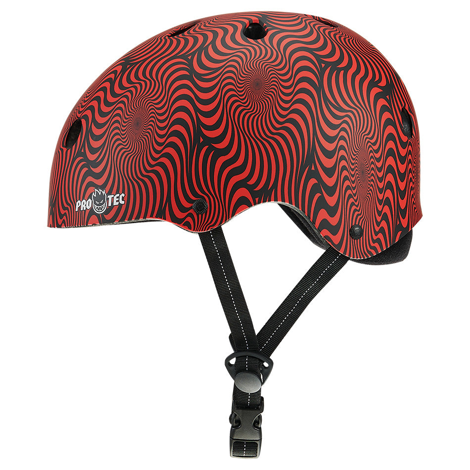 Protec Low Pro Certified Spitfire Red Swirl Helmet