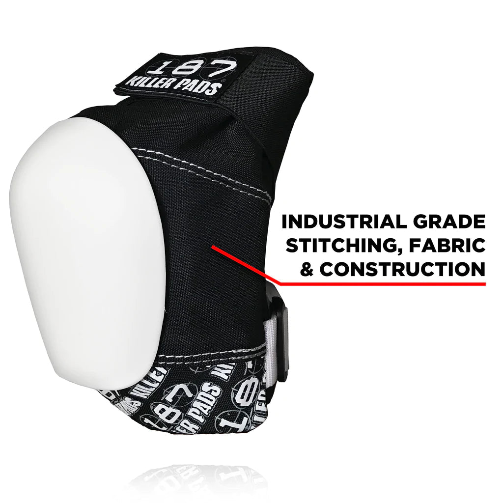 187 PRO KNEE PADS BLACK/WHITE CAP