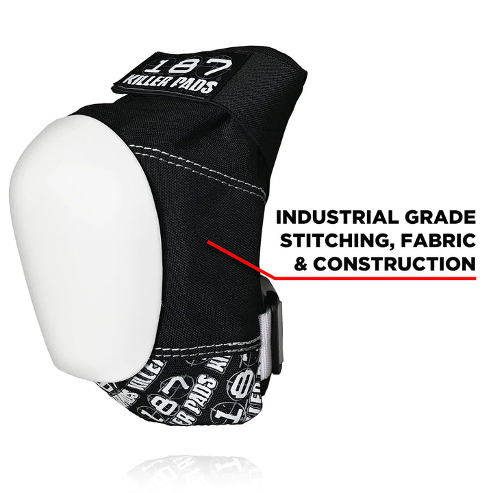 187 PRO KNEE PADS BLACK/WHITE CAP