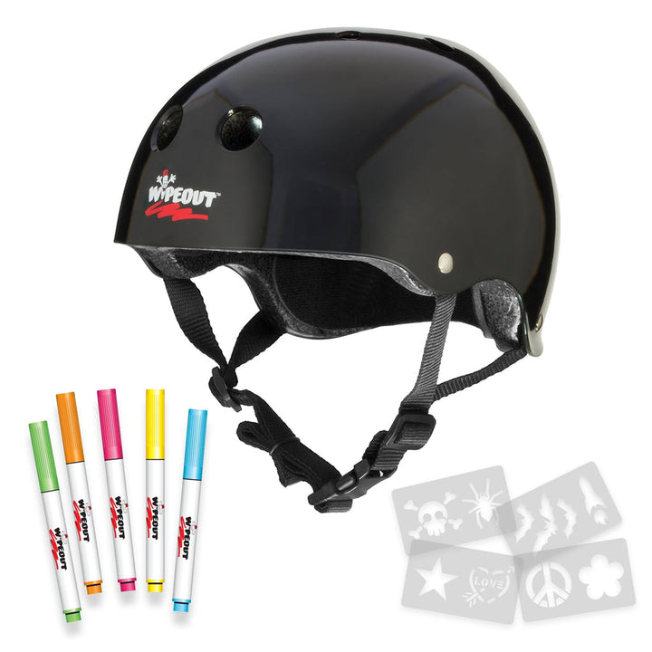 TRIPLE 8 WIPEOUT DRY ERASE YOUTH HELMET BLACK