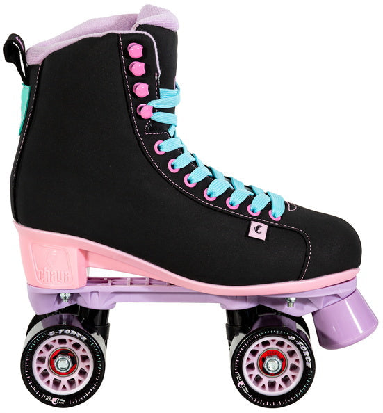 CHAYA MELROSE BLACK/PINK/LAVENDER ROLLER SKATES