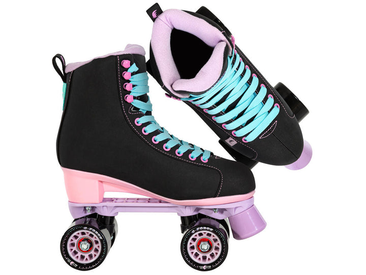 CHAYA MELROSE BLACK/PINK/LAVENDER ROLLER SKATES