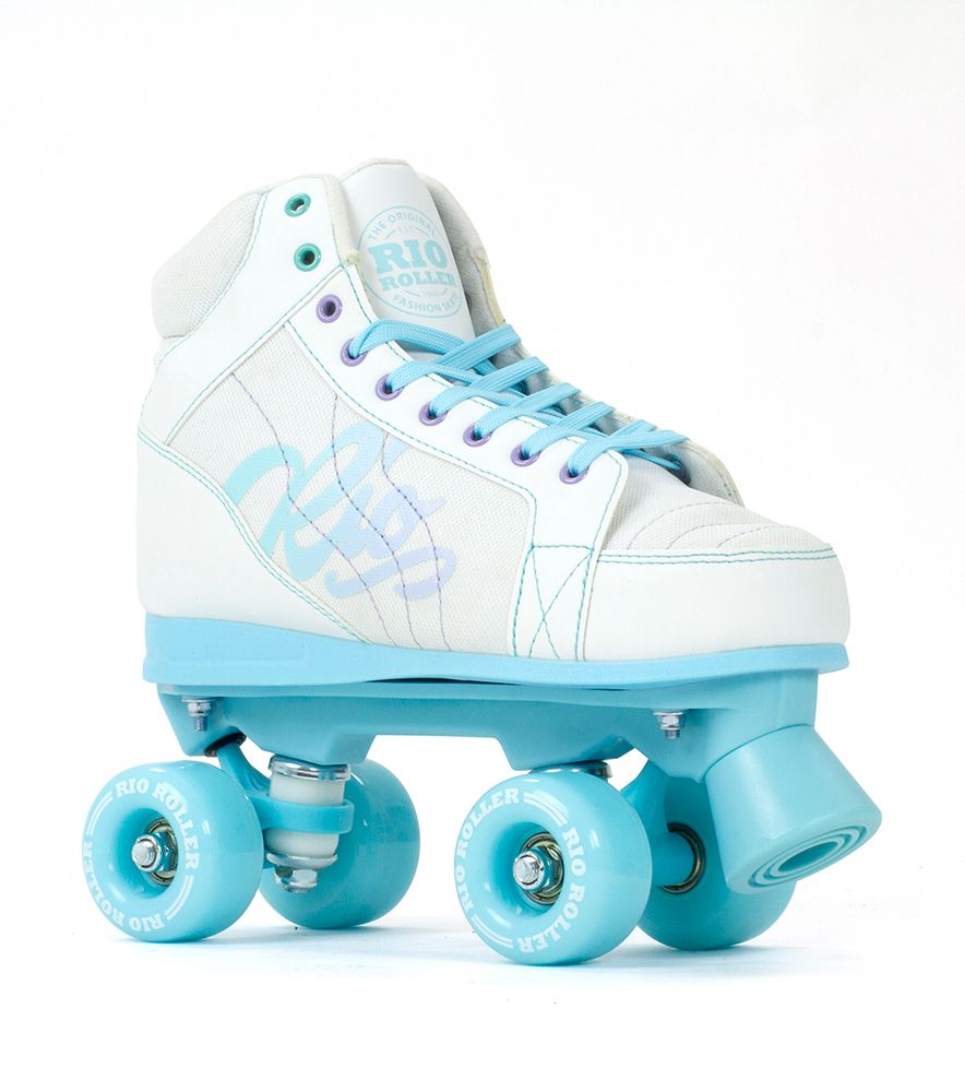 RIO ROLLER LUMINA ROLLER SKATES WHITE BLUE