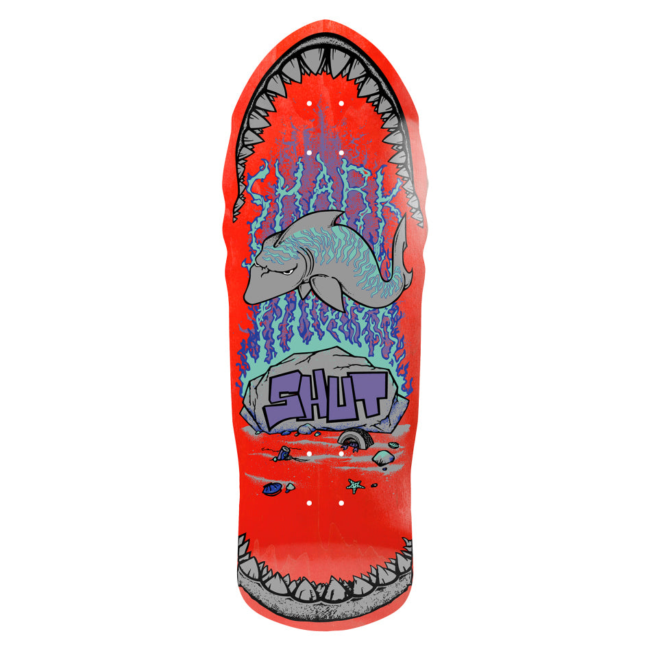 Limited Release 1986 Reissue Shut 86 Shark EX7 Red Skateboard Deck |10.375"