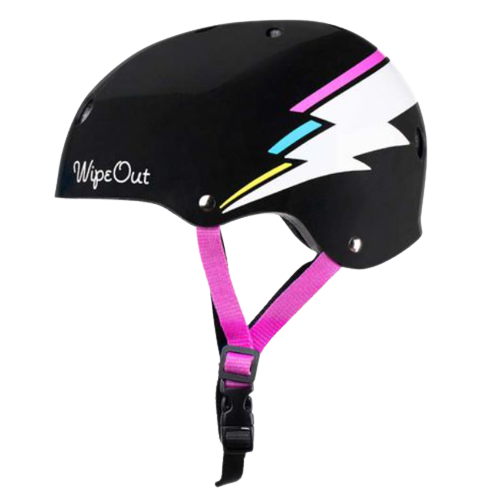TRIPLE 8 WIPEOUT DRY ERASE YOUTH HELMET BLACK BOLT