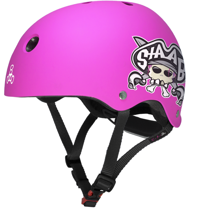 TRIPLE 8 LIL 8 CERTIFIED YOUTH STAAB HELMET NEON PINK RUBBER