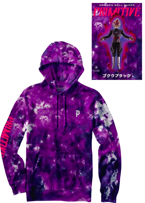 Dragon Ball X Primitive Goku Black Rose Washed Purple Sweatshirt Hoodie Urban Wheelz